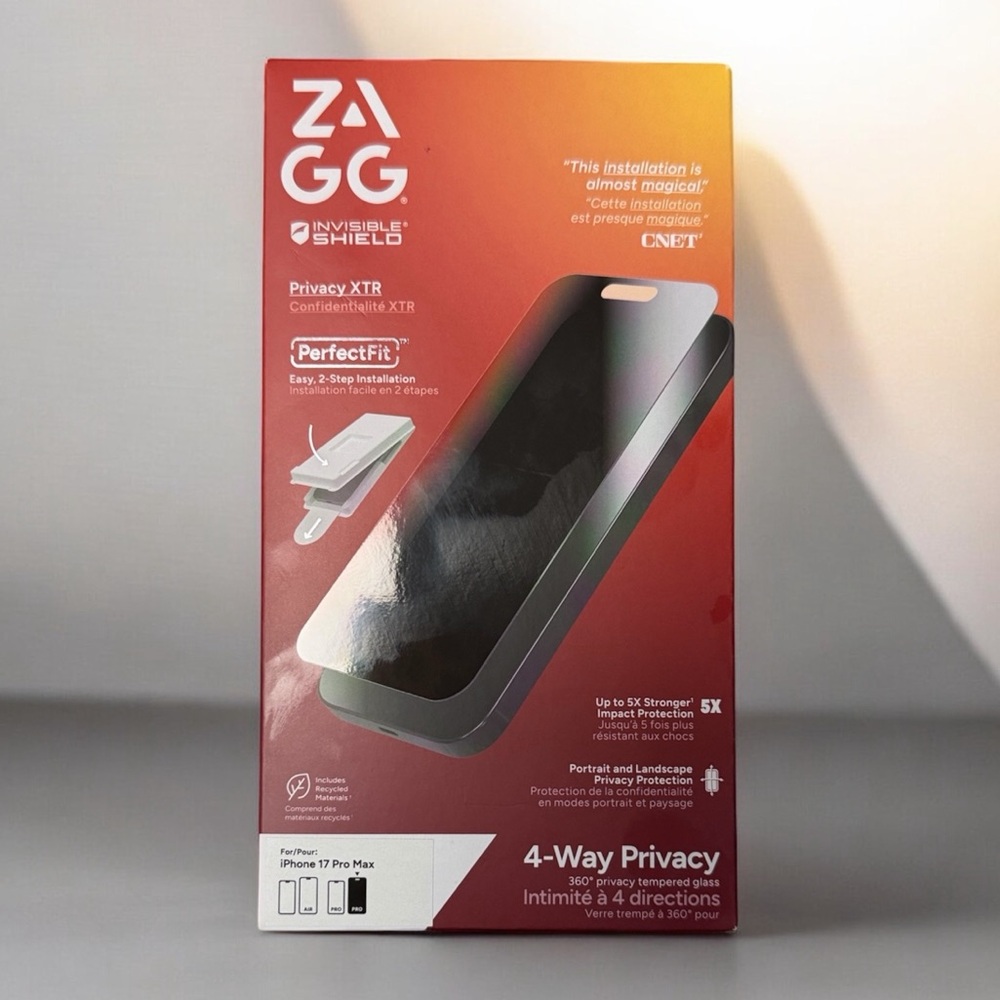 ZAGG Apple iPhone 17 Pro Max Screen Protector InvisibleShield Privacy XTR 2026